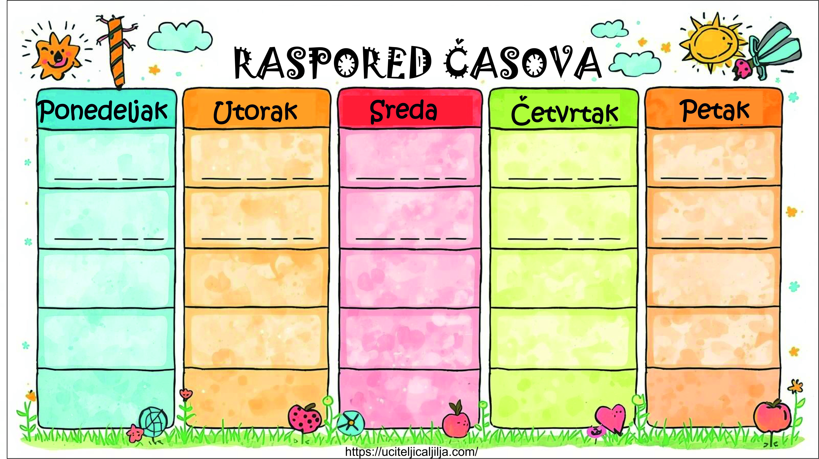 Raspored časova – Хајде да се играмо